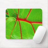 Grünes Blatt mit roten Adern Mousepad (Mit Mouse)
