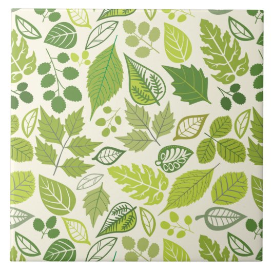 Grünes Blatt-Muster Fliese (Vorderseite)