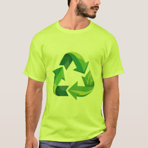 Grünes Blatt Öko-freundliches Recycling-Symbol T-S T-Shirt