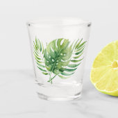 Grünes Blatt Schnapsglas (Vorderseite)