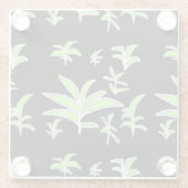 Grünes Blatt Schwarz Glasuntersetzer (Rückseite)