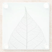 Grünes Blatt-Skelett Glasuntersetzer (Rückseite)