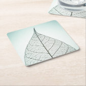 Grünes Blatt-Skelett Rechteckiger Pappuntersetzer (angewinkelt)