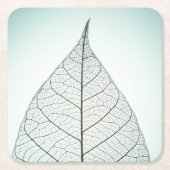 Grünes Blatt-Skelett Rechteckiger Pappuntersetzer (Vorderseite)