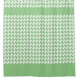 Grünes Blatt und weiße moderne Sharp Waves Duschvorhang