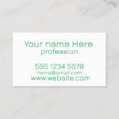 Grünes Blatt Visitenkarte (Rückseite)