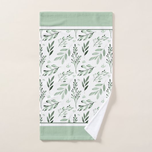 Grünes Blätter Badetuch Set (Handtuch)