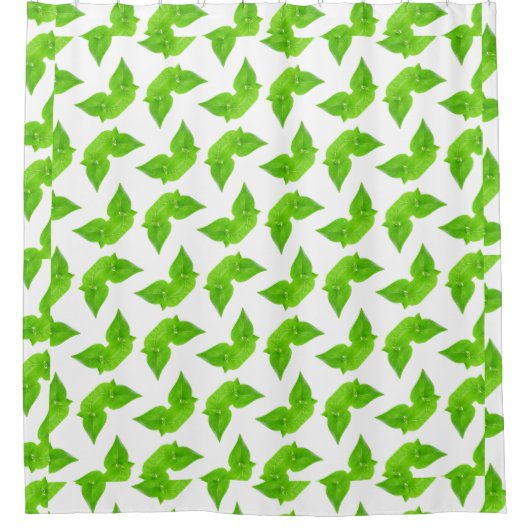 Grünes Blätter Duschvorhang (Vorderseite)