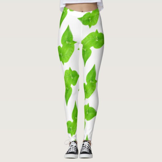Grünes Blätter Leggings (Vorderseite)
