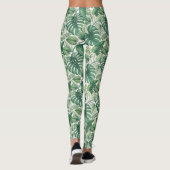 Grünes Blätter-Muster Leggings (Rückseite)
