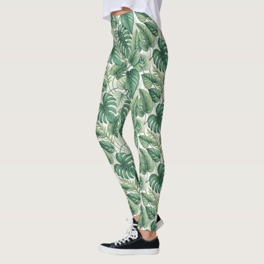 Grünes Blätter-Muster Leggings (Links)
