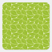 Grünes Blätter Quadratischer Aufkleber (Vorderseite)