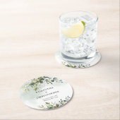 Grünes Blattgold von Boho eucalyptus Runder Pappuntersetzer (Vor Ort)