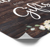 Grünes Blattholz rustikale Karten und Geschenkzeic Poster (Ecke)