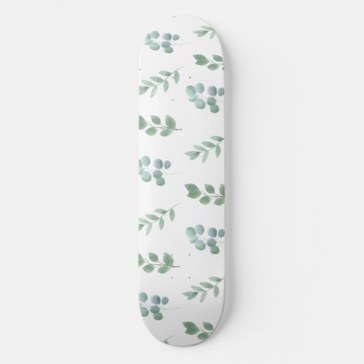 Grünes Blattmuster - elegantes botanisches Muster Skateboard (Vorderseite)
