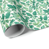 Grünes Blattmuster Geschenkpapier (Rolleneckpunkt)