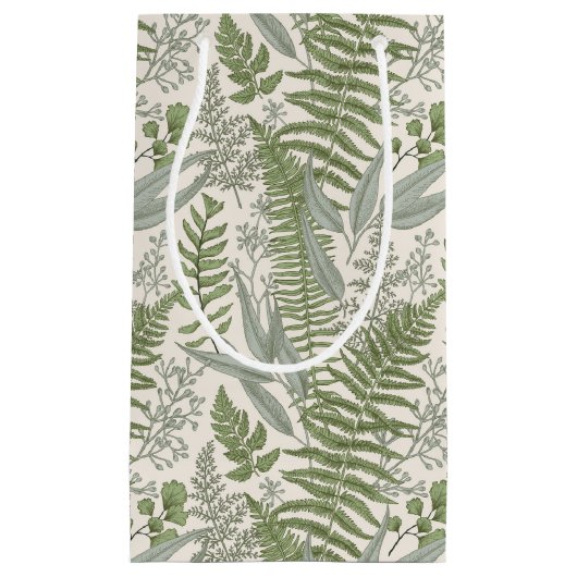 Grünes Blattmuster Kleine Geschenktüte (Vorderseite)