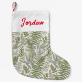 Grünes Blattmuster Kleiner Weihnachtsstrumpf (Vorderseite)