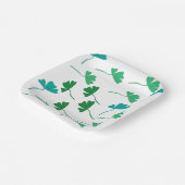 Grünes Blattmuster-Papierteller | Elegante Botanic Pappteller (Gewinkelt)