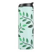 Grünes Blattmuster-Reisemug | Minimal Botanisch Thermosbecher (Nach links gedreht)