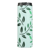 Grünes Blattmuster-Reisemug | Minimal Botanisch Thermosbecher (Rückseite)