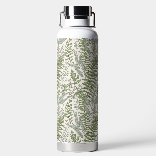 Grünes Blattmuster Trinkflasche (Rückseite)