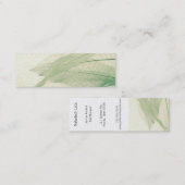 Grünes Blattskelett-Lesezeichen Mini Visitenkarte (Vorne/Hinten)