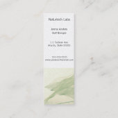 Grünes Blattskelett-Lesezeichen Mini Visitenkarte (Rückseite)