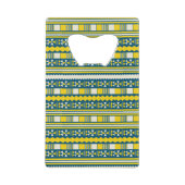 Grünes Blau Traditionelles Stammmuster Geldbeutel Flaschenöffner (Vorderseite)