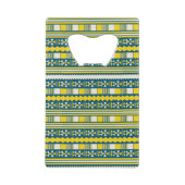 Grünes Blau Traditionelles Stammmuster Geldbeutel Flaschenöffner (Rückseite)