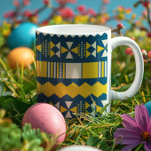 Grünes Blau Traditionelles Stammmuster Kaffeetasse