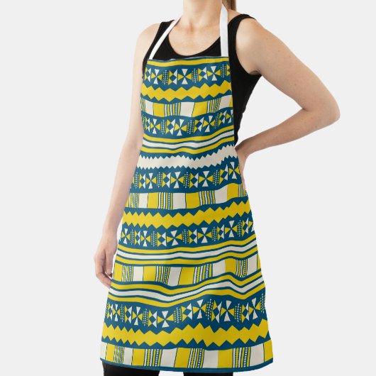 Grünes Blau Traditionelles Stammmuster Schürze (InSitu)