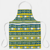 Grünes Blau Traditionelles Stammmuster Schürze (Vorderseite)