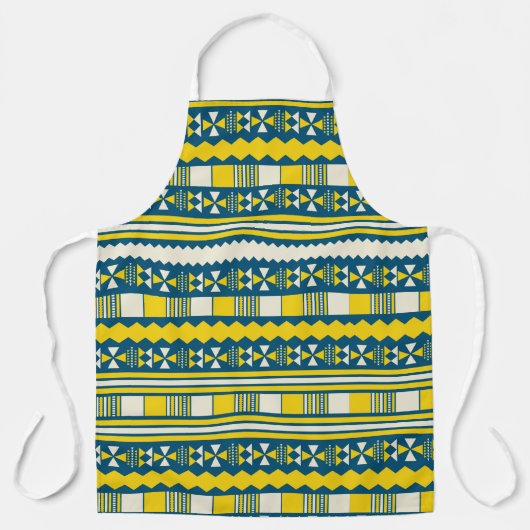 Grünes Blau Traditionelles Stammmuster Schürze (Vorderseite)