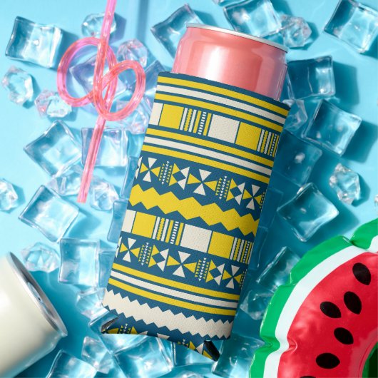 Grünes Blau Traditionelles Stammmuster Selters Dosenkühler (In Situ Sommer)