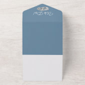 Grünes Blau und Weiße Hochzeit - All In One Einladung (Außenbereich)