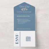 Grünes Blau und Weiße Hochzeit - All In One Einladung (Innen Boden)