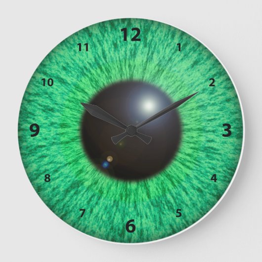 Grünes blaues Auge mit flackerner Uhr (Vorderseite)