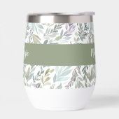Grünes Blaues Botanisches Wasserfarben-Monogramm N (Links)