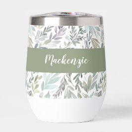 Grünes Blaues Botanisches Wasserfarben-Monogramm N