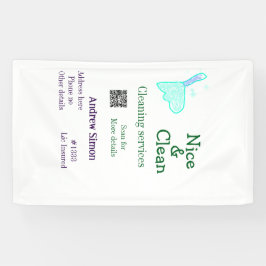 Grünes blaues gitter sauberes Mopp Name q r b Banner