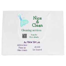 Grünes blaues gitter sauberes Mopp Name q r b Große Geschenktüte