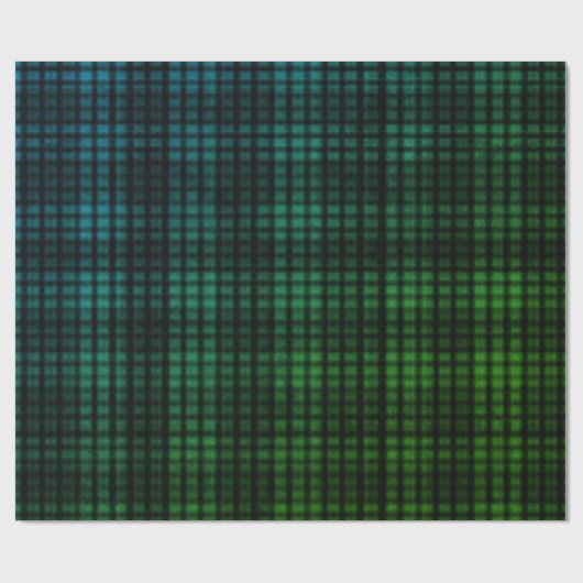 Grünes blaues Kariertes Umschlagpapier Geschenkpapier (Flach)