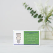 Grünes blaues Klempnerwerk - Toilette Visitenkarte (Stehend Vorderseite)