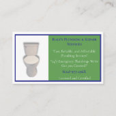 Grünes blaues Klempnerwerk - Toilette Visitenkarte (Vorderseite)