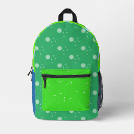 Grünes blaues Polka-Dots-Backpack Bedruckter Rucksack