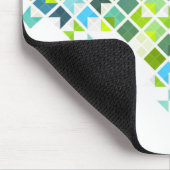 Grünes, blaues, weißes geometrisches Muster Mousepad (Ecke)