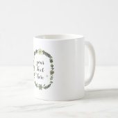 Grünes Blumen-Geschenk Kaffeetasse (VorderseiteRechts)