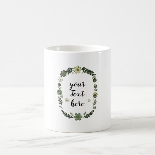 Grünes Blumen-Geschenk Kaffeetasse (Mittel)