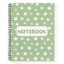 Grünes Blumen Notizbuch – Minimalistische Schreibw